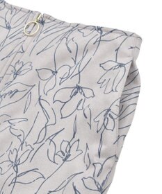 YECCA VECCA ラインフラワー柄フェイクスエードスカート