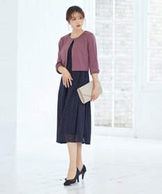 Tiaclasse L 【洗える】袖口リボンカットソーボレロカーディガン