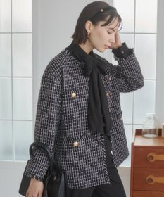 WEGO 【ANGIE VINTAGE/オケージョン対応 / セレモニー対応】ノーカラー ツイードジャケット