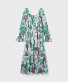 GRACE CONTINENTAL グレーププリントティアードワンピース