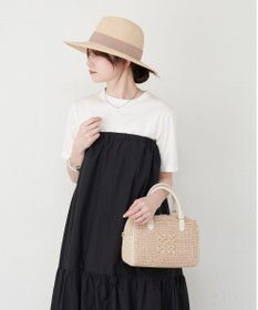 russet ナイロンラフィアミニボストンバッグ(CE-1715)