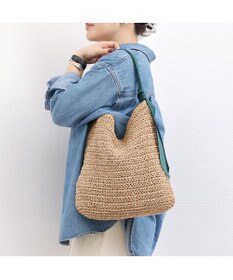 UNBILLION カシュカシュ cachecache / 下がりグログラン地柄編みトート カゴバッグ