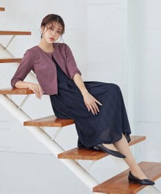 Tiaclasse L 【洗える】袖口リボンカットソーボレロカーディガン