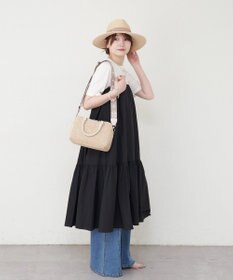 russet ナイロンラフィアミニボストンバッグ(CE-1715)