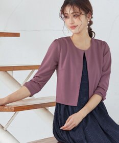 Tiaclasse L 【洗える】袖口リボンカットソーボレロカーディガン