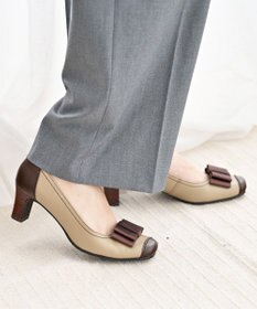 Pointer 日本製 リボンラウンドトゥパンプス