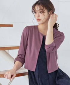 Tiaclasse L 【洗える】袖口リボンカットソーボレロカーディガン