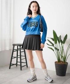 WEGO Vネックラインリブショートスウェット