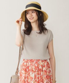 自由区 S 【アンサンブル対応・洗える】ハイツイストコットンアセテートフレンチスリーブ ニット