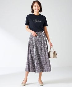 ANY SIS 【洗える】ラインポイントフラワー スカート