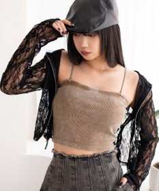 WEGO 【カップ付きインナー】ヴィンテージウォッシュカップインショートキャミ