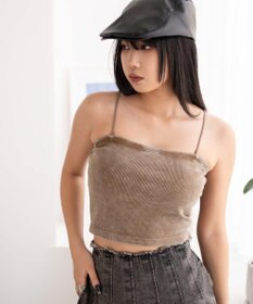 WEGO 【カップ付きインナー】ヴィンテージウォッシュカップインショートキャミ