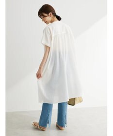 Green Parks インド綿 　ギャザー５分袖チュニック