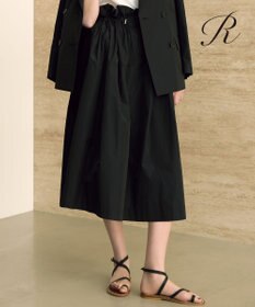 23区 【R(アール)】LIMONTAマイクロタフタ ドロスト フレアスカート ブラック系