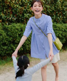 Tiaclasse L 【新色追加】バンドカラーシャツチュニックブラウス