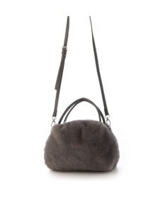 UNBILLION カシュカシュ cachecache / ミンク風エコファー2wayボックストート