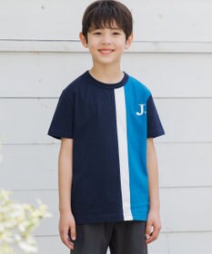 J.PRESS KIDS 【140-170cm】50/2 トリコストライプ 切替Tシャツ