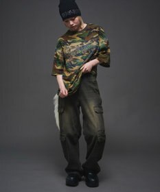 WEGO 【ユニセックス着用ITEM】ダメージアップリケグラフィックT（SS）