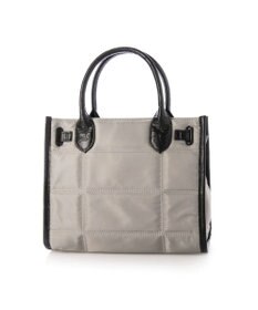 UNBILLION ペルケ perche / ナイロンキルト×クロコ型押し牛革2wayトートバッグS