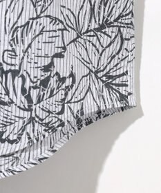 JOSEPH ABBOUD 【サスティナブルな麻混】コットンリヨセルリネンリーフプリント 半袖シャツ