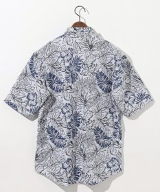 JOSEPH ABBOUD 【サスティナブルな麻混】コットンリヨセルリネンリーフプリント 半袖シャツ