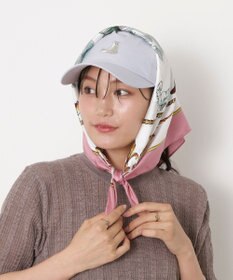 MOONBAT PAUL&JOE ACCESSOIRES(ポール & ジョー) シルクスカーフ 空 オーステルリッツ記念柱 ネコと毛糸 気球 65cm×65cm 手洗いOK