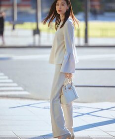 ICB L 【洗える】ミリオーネダンボールニット ワイドストレートパンツ