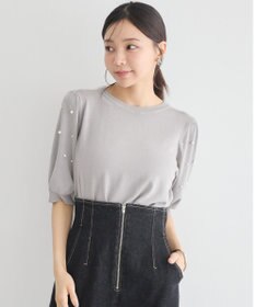 earth music&ecology パールスリーブニットプルオーバー