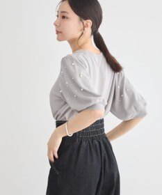 earth music&ecology パールスリーブニットプルオーバー