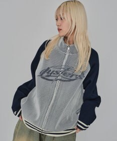 WEGO 【ユニセックス着用ITEM/MLサイズ展開】ラグラングラフィックニットブルゾン