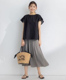 組曲 S 【ウエストゴム・WEB限定】シアープリーツライクシフォン パンツ