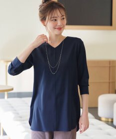 Tiaclasse L 【洗える】ラウンドスリットチュニック