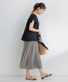 組曲 【ウエストゴム・WEB限定】シアープリーツライクシフォン パンツ