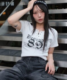 WEGO グラフィックレースアップちびT