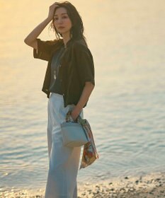 23区 S 【洗える】LIBECOリネン クロップド シャツ