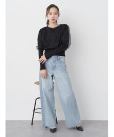 earth music&ecology チュールドッキングニットプルオーバー