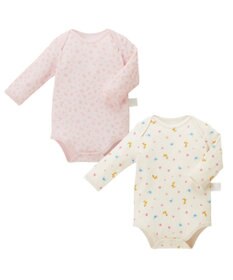 MIKI HOUSE HOT BISCUITS 【70-90cm】 長袖ボディシャツ２枚セット(かぶり仕様)