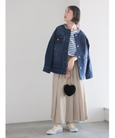 Te chichi ショルダー釦ボーダーカットソー