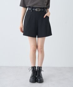 earth music&ecology ベルト付きタブデザインショートパンツ