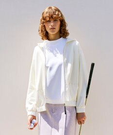 23区GOLF 【23Fondation/WOMEN】コンビ素材 フーディパーカー