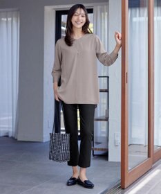 Tiaclasse L 【洗える】ラウンドスリットチュニック