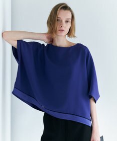 ICB 【WEB限定カラーあり】 FluidBackSatin クロップドブラウス ロイヤルブルー