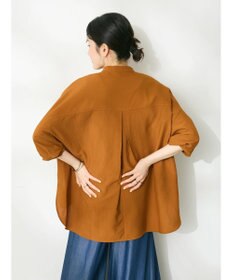 CRAFT STANDARD BOUTIQUE バンドカラーバックタック５分袖ブラウス