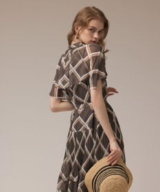 GRACE CONTINENTAL チェックプリントプリーツワンピース