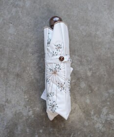 AND WOOL 〈一級遮光生地・晴雨兼用〉フェンネル刺繍の日傘 （折りたたみタイプ）