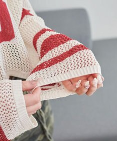 WEGO ナンバリングメッシュショートニット