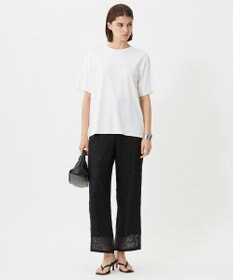 ICB L 【接触冷感・UVケア・洗える】シルケットスムースコンビ Tブラウスカットソー