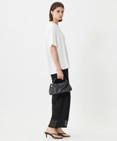 ICB L 【接触冷感・UVケア・洗える】シルケットスムースコンビ Tブラウスカットソー