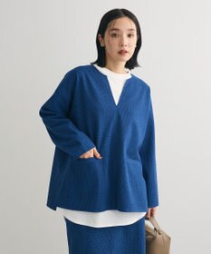 Green Parks 柄圧縮ポンチキーネックプルオーバー