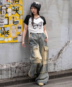 WEGO キーネックサイドレースアップちびT